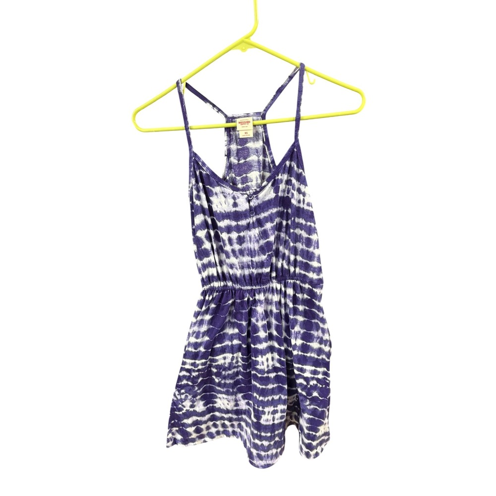 Mossimo Supply Co Womens XS Purple Tie Dye Racerback Tank Top Cinched Waist Boho